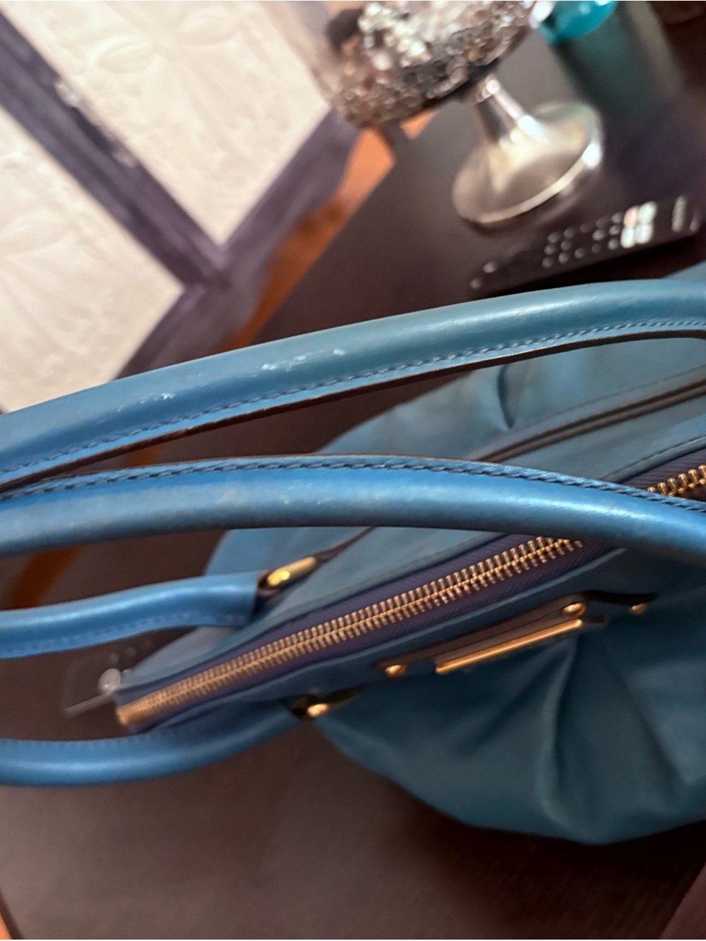 RARE Vintage Marc Jacobs Blue Palais Royal Blue Satchel. - Picture 6 of 14
